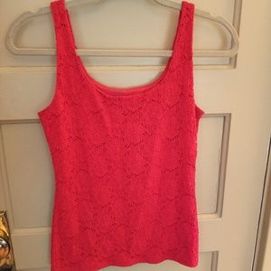 Fitted red lace tanktop by WHBM